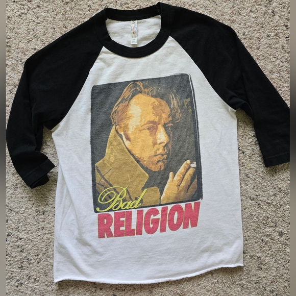 Christopher Hitchens "Bad Religion" baseball tee, small - Picture 2 of 13
